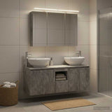 Bathroom Cabinet Set 4 pcs Concrete Grey Engineered Wood 3406498