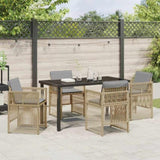 Garden Dining Set 5 pcs Beige Powder-Coated Steel 3380670