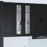 Wall Glass Cabinet PORTO Black 60 x 31 x 100 cm Engineered Wood 885526