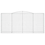 Arched Gabion Baskets 3 pcs 400x50x180/200 cm Galvanised Iron 3147049
