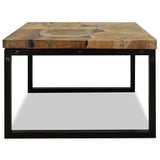 Coffee Table Black and Brown Real teak with black resin, Steel 244552