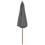 Garden Parasol with Wooden Pole 300 cm Anthracite 44495