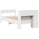 Bookcase Bed without Mattress White 90x200cm Solid Wood Pine 3322967