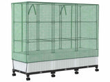 Garden Planter with Greenhouse Cover&Wheels 3 pcs White PP 3423070