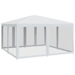 Party Tent with 8 Mesh Sidewalls White 4x4 m HDPE 4010061