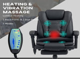 Office Chair with 6 Point Massage and Back Heat, PU Desk Chair with Footrest Adjustable Height and T3398P342234
