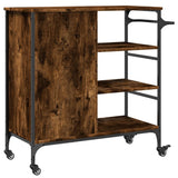 Kitchen Trolley Smoked Oak 87.5x38.5x84.5 cm Engineered Wood 842388