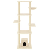 Cat Tree with Sisal Scratching Posts Cream 154 cm 172055