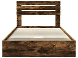 Storage Bed with Drawer Smoked Oak 90 x 190 cm Engineered Wood 3411602