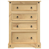 Chest of Drawers Corona 80x43x114 cm Solid Wood Pine 4005672