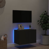 TV Wall Cabinet with LED Lights Black 60x35x41 cm 837304