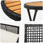 Garden Bistro Set 3 pcs Black Poly rattan 3334967