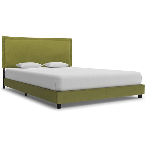 Bed Frame without Mattress Green Fabric 135x190 cm Double 281174