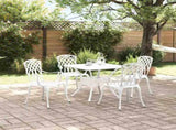 Garden Table Set 5 pcs White Cast Aluminium 3334762