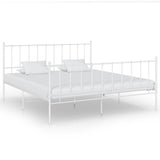 Bed Frame without Mattress White Metal 180x200 cm Super King 324962