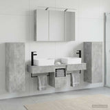 Bathroom Furniture Set 6 pcs Concrete Grey 100 x 14.5 x 70 cm 3407130