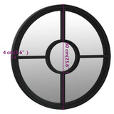 Mirror Black 60x4 cm Iron Round for Indoor Use 3093530