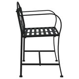 Garden Bench Black Steel 104 x 52 x 78 cm Durable Garden Bench 318831