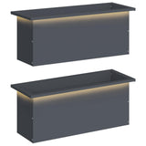Garden Planter with LED 2 pcs Antracite 30 x 80 x 30 cm Steel 8008103