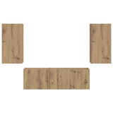 TV Wall Cabinet Set 4 pcs Artisan Oak Engineered Wood 3408915