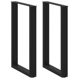 Bar Table Legs U-Shaped 2 pcs Black 60x cm Steel 4013224