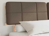 Bed Frame with Upholstered Headboard Natural and Taupe 877437