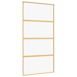Sliding Door Gold 102.5x205 cm Clear ESG Glass and Aluminium 155180