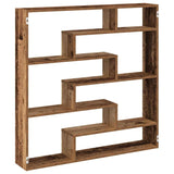 ZNTS Wall Cube Shelf 7 Compartments Old Wood Engineered Wood 860029