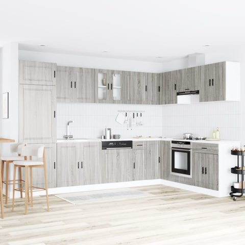 Sink Base Cabinet with Door Porto 2 pcs Grey 80 x 46 x 84.5 cm 3315027