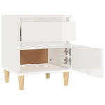 ZNTS Bedside Cabinet High Gloss White 40x35x50 cm 821830