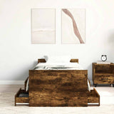 Bed Frame without Mattress Smoked Oak 75x190 cm Small Single 3203821