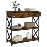 Console Table Smoked Oak 75x28x75 cm Engineered Wood 834197