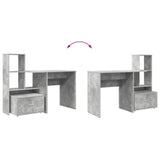 Desk Concrete Grey 131.5 x 50 x 106.5 cm Engineered Wood 3337268