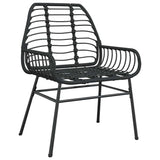 Garden Dining Set 5 pcs Black Poly Rattan 3380844