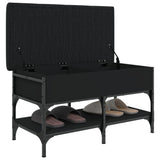 Shoe Bench Black 82x42x45 cm Engineered Wood 835192