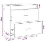 Bathroom Under Sink Cabinet Smoked Oak 78.5 x 37.5 x 81 cm 890716