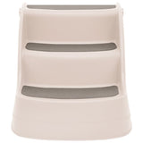 152233 Folding 3-Step Dog Stairs Cream 50x38x38 cm Plastic