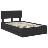 Bed Frame with Drawer Black 135 x 190 cm Engineered Wood 3412193