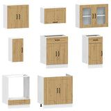 8 Piece Kitchen Cabinet Set Kalmar Artisan Oak Engineered Wood 3314830