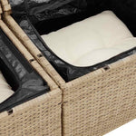 Garden Sofa with Cushion Beige 120 x 62 x 69cm Poly Rattan 42006766