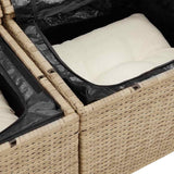 Garden Sofa with Cushion Beige 120 x 62 x 69cm Poly Rattan 42006766