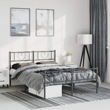 Metal Bed Frame without Mattress with Footboard Black 135x190cm 355480