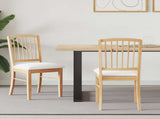 Dining Chairs 2 pcs Natural 50 x 52.5 x 91 cm Solid Rubber Wood 42020455