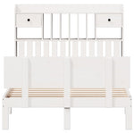 ZNTS Bookcase Bed without Mattress White 120x190 cm Small Double Solid Wood Pine 3322681