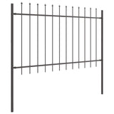 ZNTS Garden Fence Set of 9 Grey Metal 170 x 3.4 x 150 cm Tough 3334170