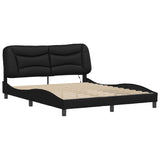 Bed Frame with LED without Mattress "Hvar" Black 160x200 cm 3213941