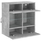 TV Wall Cabinet with LED Lights Concrete Grey 58.5x30x60.5 cm 837095