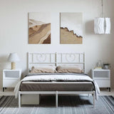Metal Bed Frame without Mattress with Headboard White 135x190cm 355511