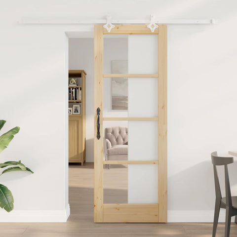 Sliding Door Manual Brown 73.5 x 198.5 cm Wood and metal 3332239