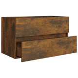 Sink Cabinet Smoked Oak 80x38.5x45 cm Engineered Wood 815651